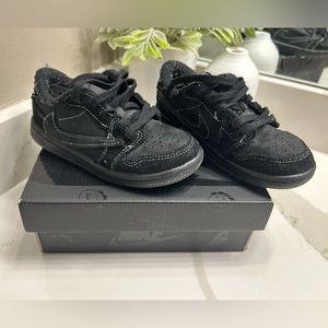 Toddler kids black Jordan 1 retro low og SP
